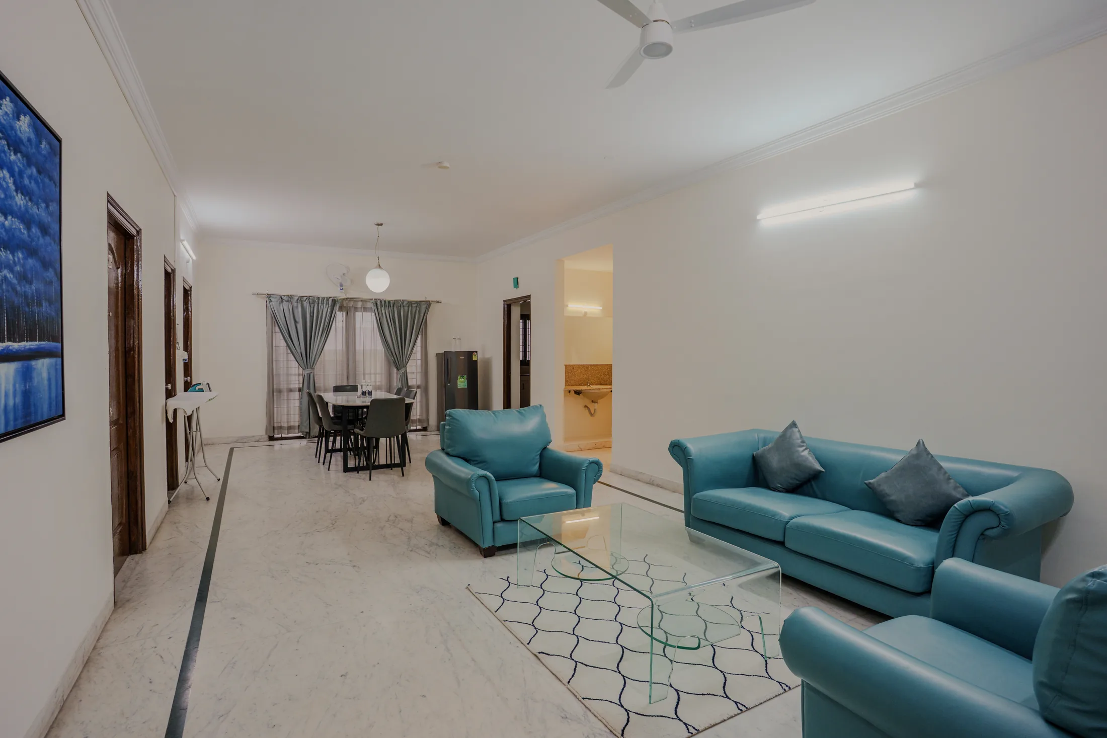 Spacious living room for extended stays at AtHome Apartment Hotel